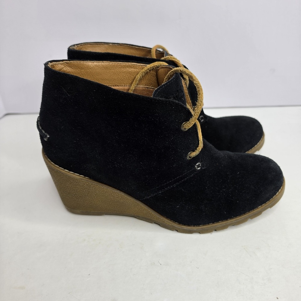 Sperry Top Slider Ankle Boot Womens Black Size 9.5M Leather Upper Tie Closure